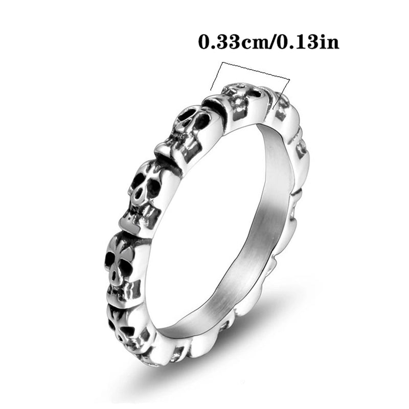 Hip-Hop Funny Rock Skull 304 Stainless Steel Polishing Halloween Men’s Rings