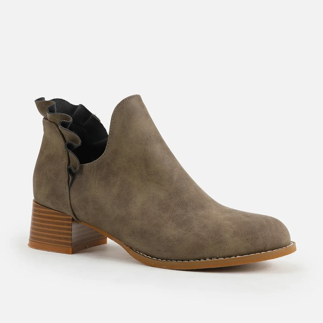 Women's Chunky Heel Round Toe Boots