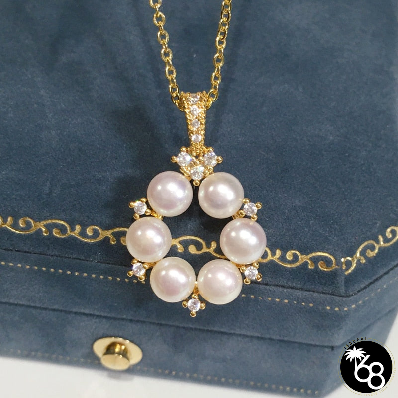 Women's Gold Filled Freshwater Pearl Trendy Round Necklaces | 168DEAL