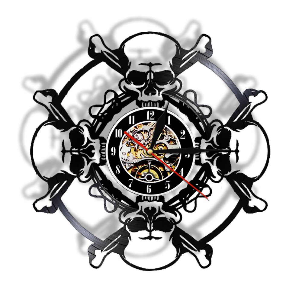 

Dude Punk Skeleton Tattoos Sk - Vinyl Record Wall Clock - Without LED, 501 Original