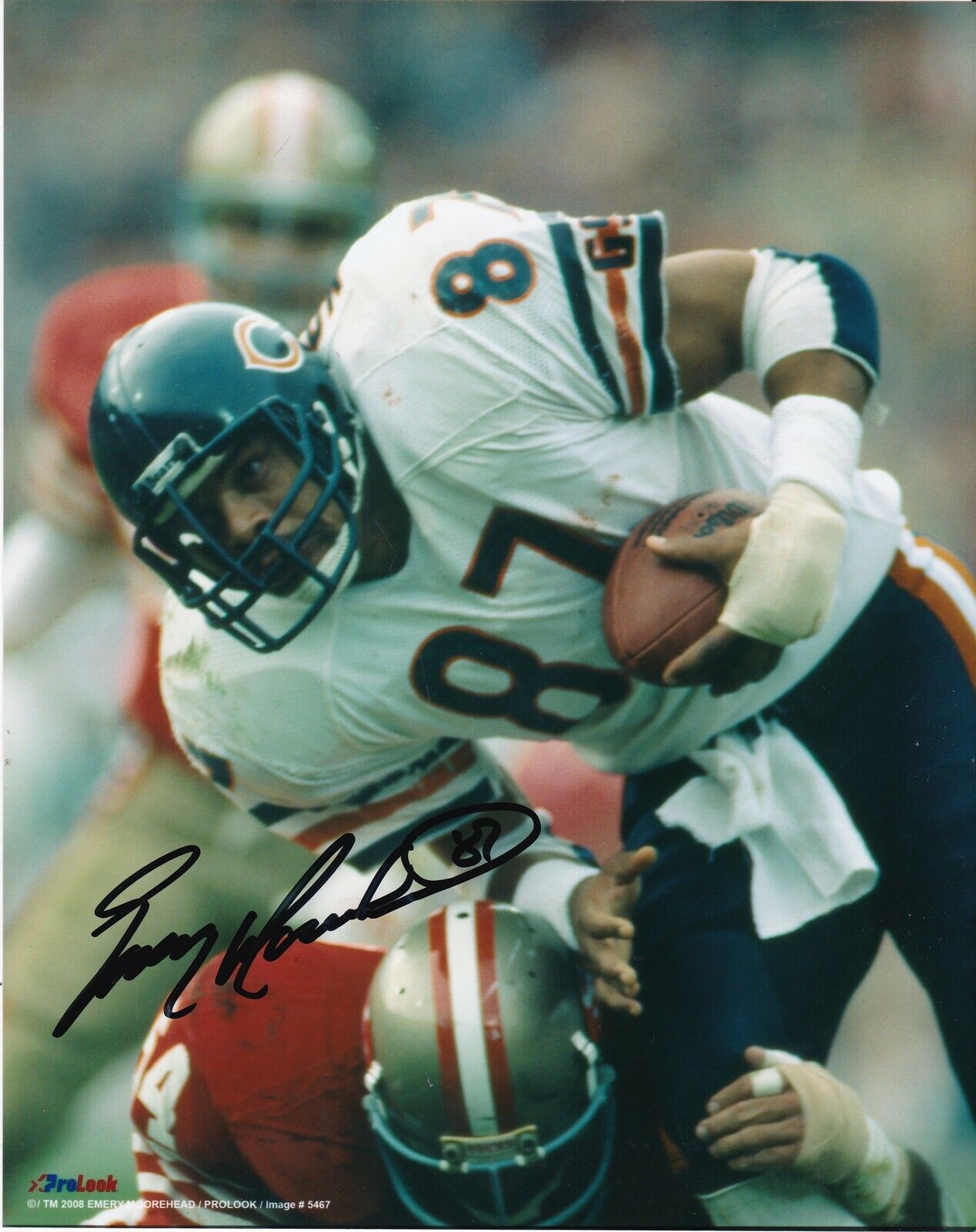 EMERY MOREHEAD CHICAGO BEARS ACTION SIGNED 8x10