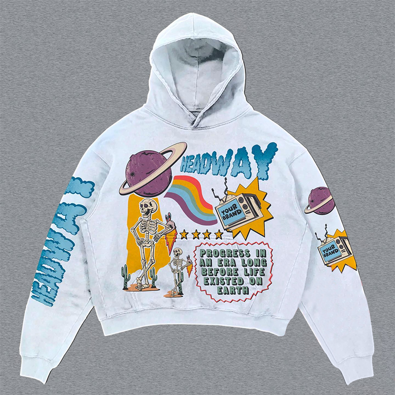 Preppy Skull Print Hoodie