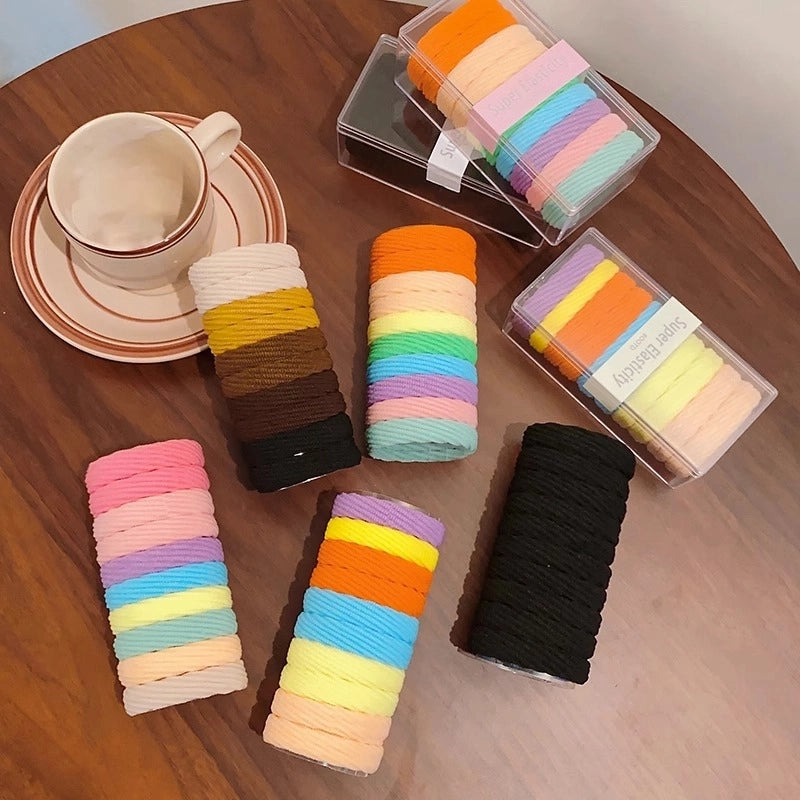 Boxed Rubber Band Women’s Hair Tie High Elastic Durable Seamless Hair Rope Hair Tie Simple Hair Rope Thick Hair Band Hair Accessories