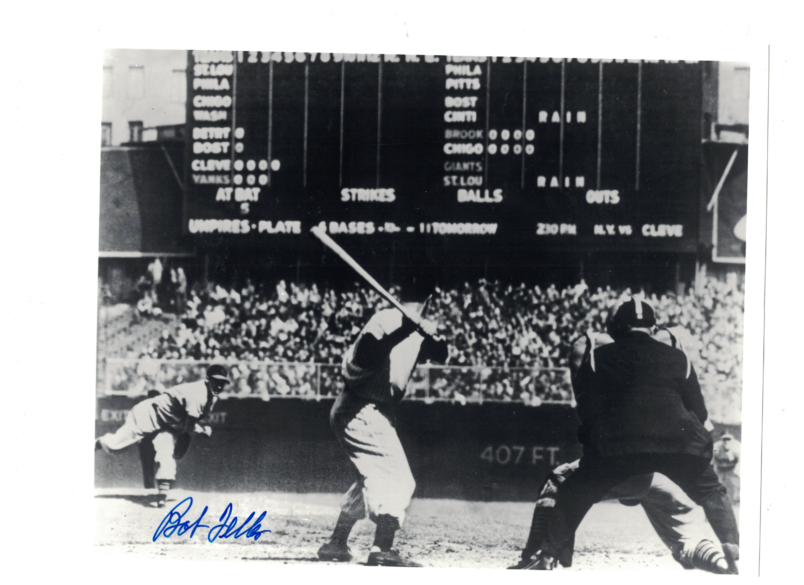 Bob Feller Cleveland Indians Signed 8x10 Photo Poster painting W/Our COA JH