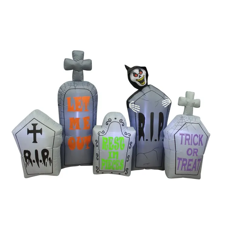 7 Foot Long Halloween Tombstone Pathway Inflatable