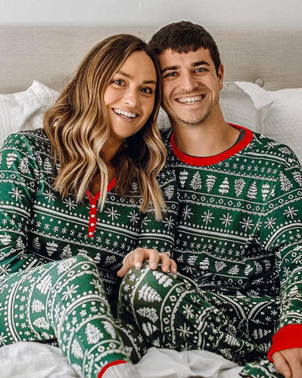 Green Christmas Trees Family Pajamas