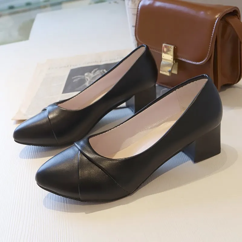 Breakj Breakj Heel Single Shoes Women 2025 New Spring And Summer Small Fragrant Wind Soft Leather Soft Sole Commuting Women's Shoes Square Head Gentle Mary Jane Shoes
