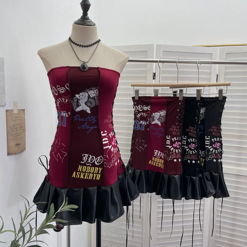 Nigikala Nigikala Shooting Retro Irregularly Hollow Knitted Jersey Dress Girl With Hottie Word Shoulder Collar Blouse 8101