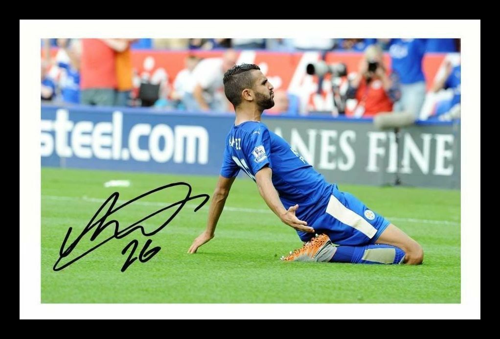 Riyad Mahrez - Leicester City Autograph Signed & Framed Photo Poster painting