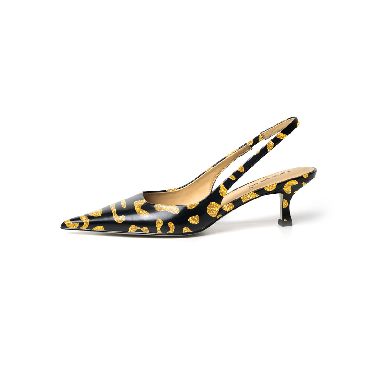 Almond Leopard Print Patent Leather Pointed Toe Elegant Kitten