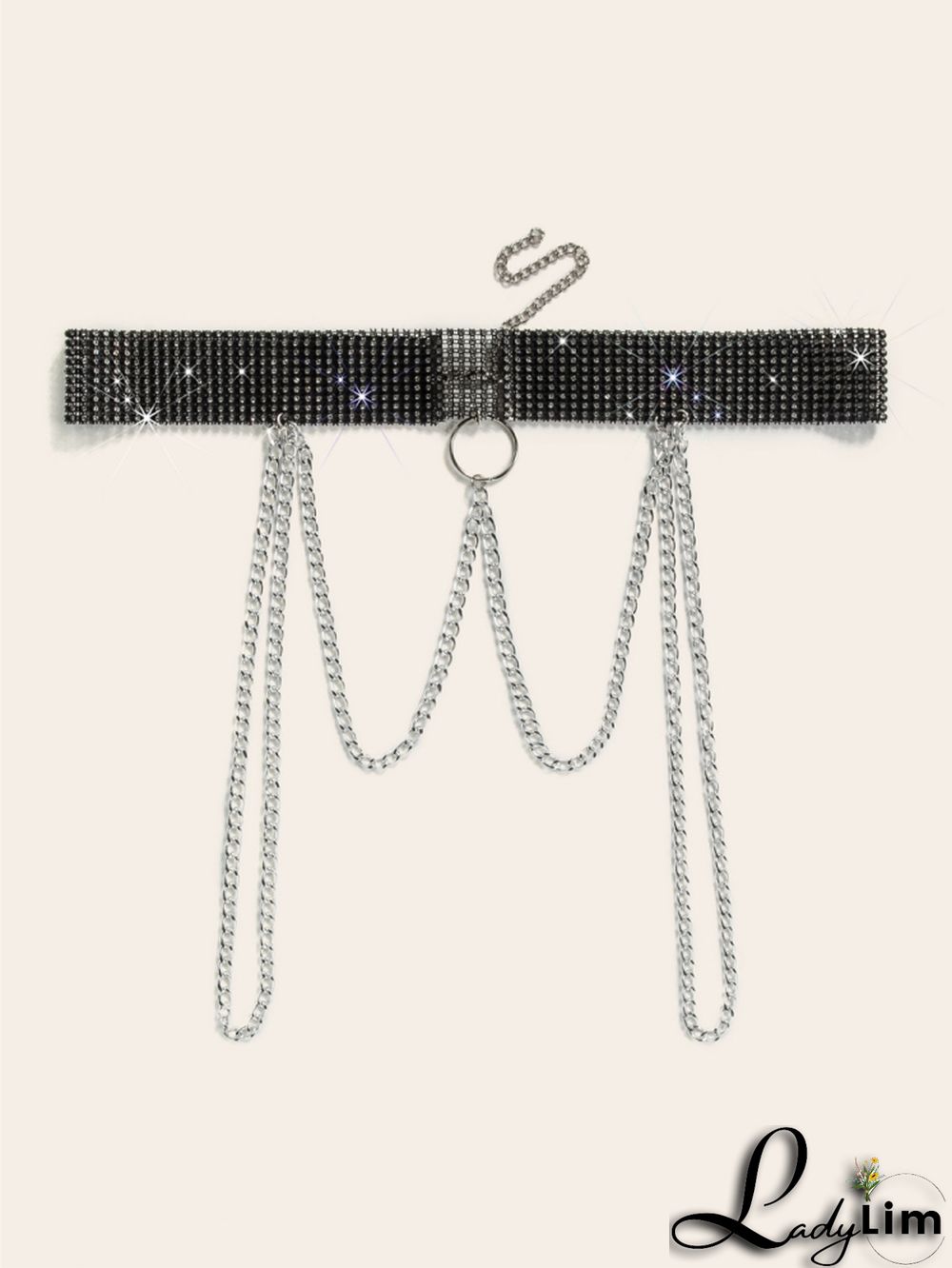 Formal Beaded Sparkly Chains Girdle Belt