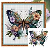 Flowers And Butterfly-11CT Stamped Cross Stitch 40*40cm/15.75*15.75in