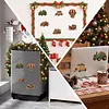 6PCS Vehicles DIY Pearl Diamond Painting Christmas Fridge Magnets, Sparkling Rhinestone Refrigerator Magnet Craft Kit for Home Decor & Gifts
