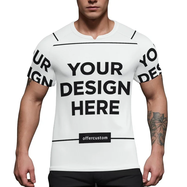 Personalized Custom  Men’s Ice Silk Quick-Dry Badminton T-Shirt MWL545
