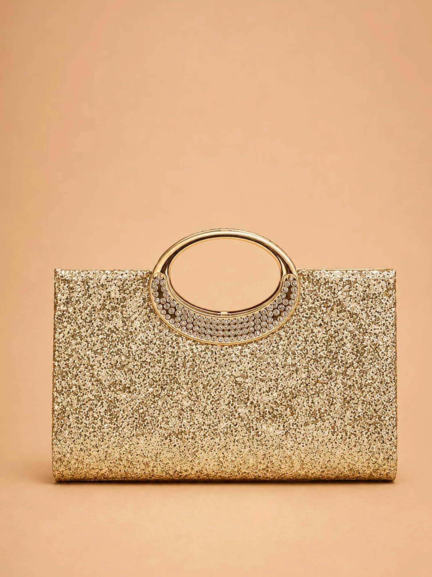 Perfect for an Art Gallery Stroll &mdash; Vintage Patina Star-Weave Shimmer Cord Top-Handle Tote Bag