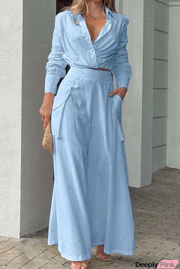 All I Ever Need Casual Blouse Two-piece Suit