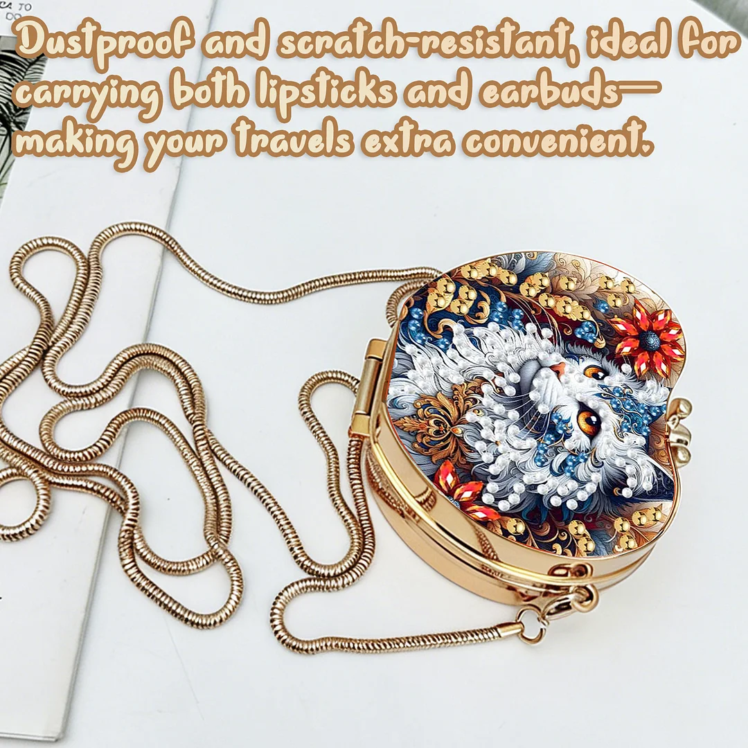 Cats C DIY Acrylic Love Diamond Art Painting Card Case Wallet with Chain Small Diamond Painting Crossbody Bag for Adults Women Girls Gift