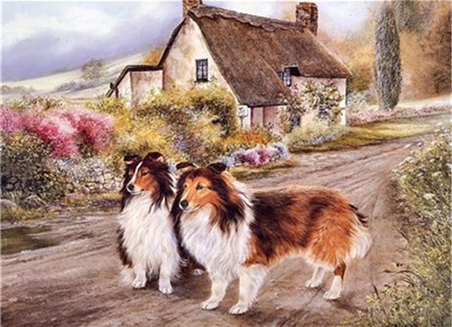 

Cabin Dogs – Paint By Numbers - 40*50CM, 501 Original