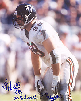 TRAVIS HALL ATLANTA FALCONS ACTION SIGNED 8x10