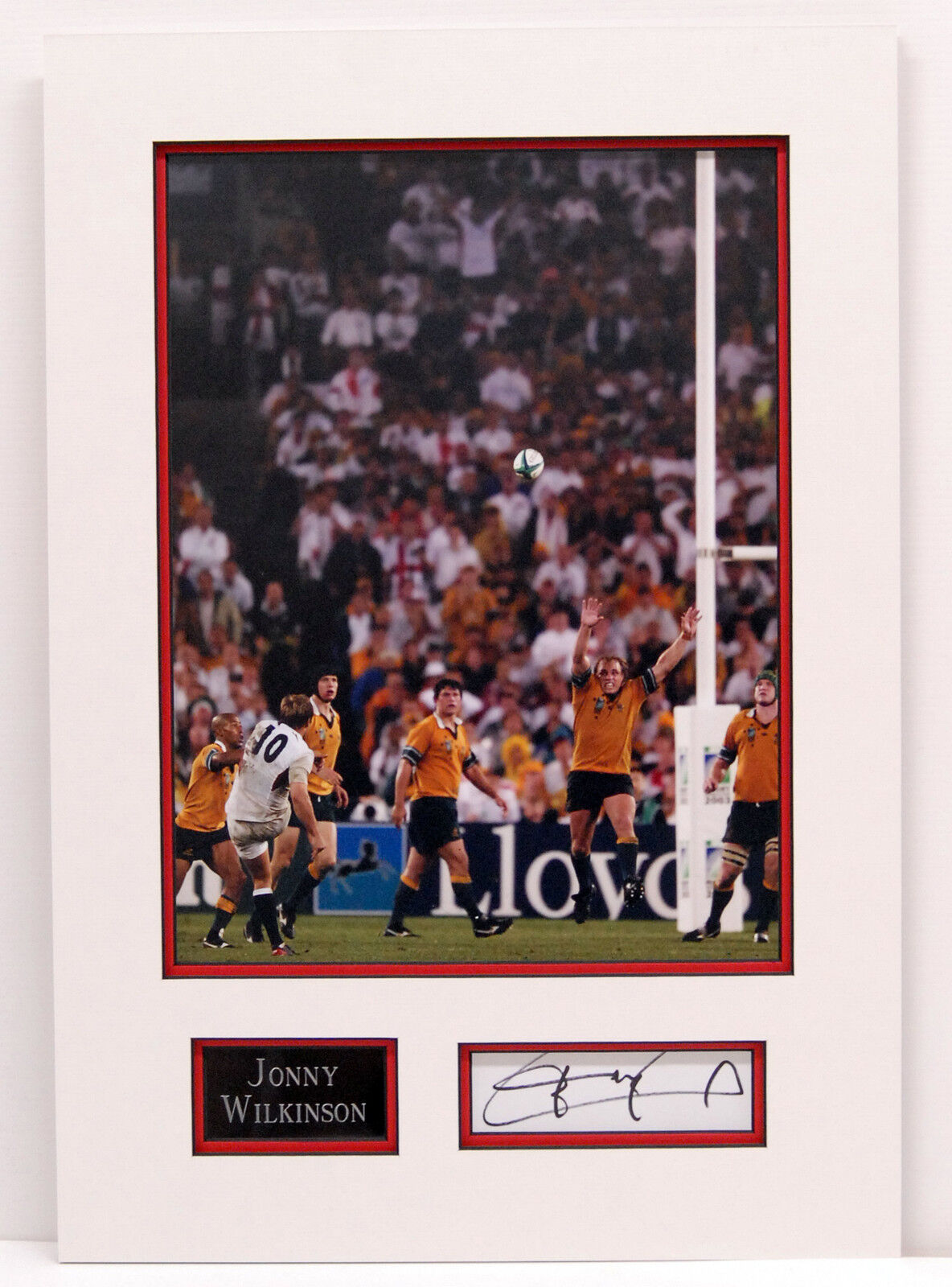 JONNY WILKINSON Genuine Hand Signed Photo Poster painting Mount Display England Rugby AFTAL (B)