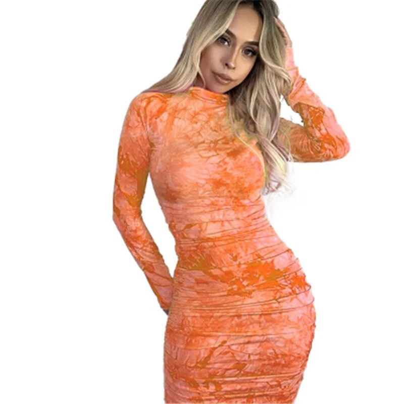 Yvlvol sexy women summer spring bodycorn dress 2021 new long sleeve sexy party dresses Vestidos plus size