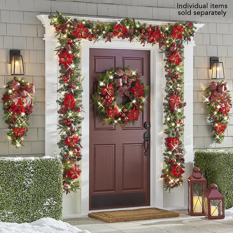 🔥kukelife🔥The Cordless Prelit Red And White Holiday Trim