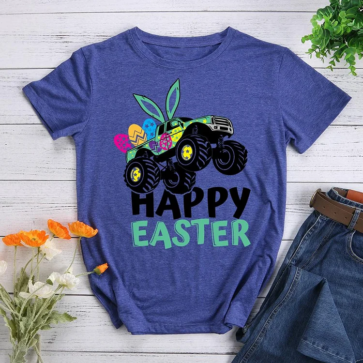 Happy Easter Round Neck T-shirt-0025146