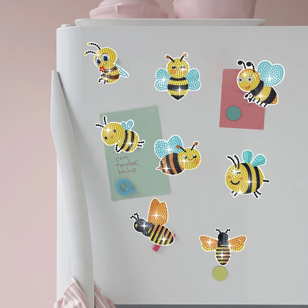 8Pcs Hummingbird Special Shaped Diamond Painting Fridge Magnet Fridge Stickers