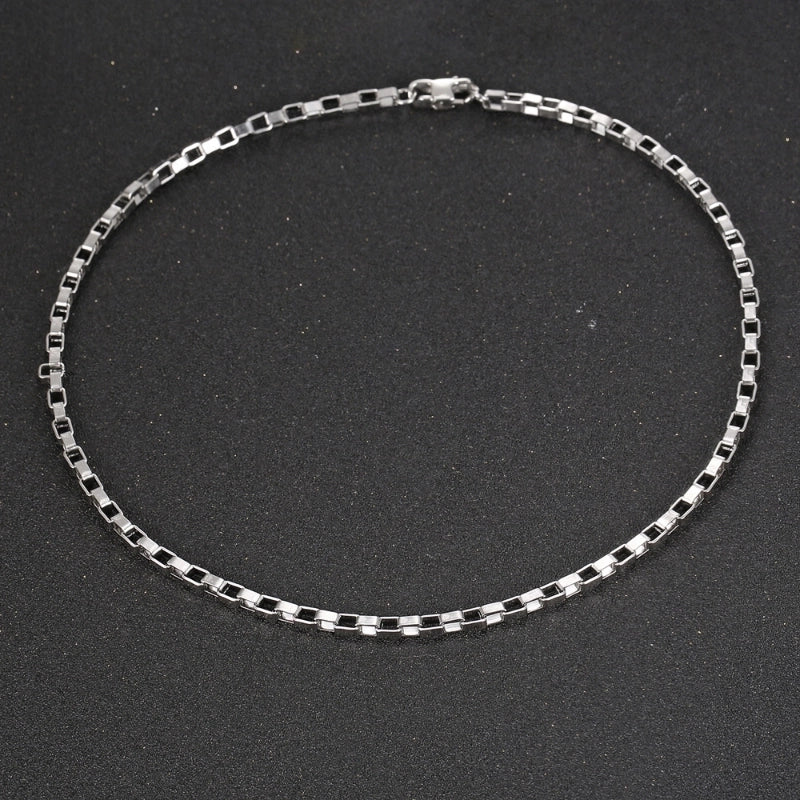 Hip-Hop Solid Color 304 Stainless Steel Polishing Chain 18K Gold Plated Men's Necklace