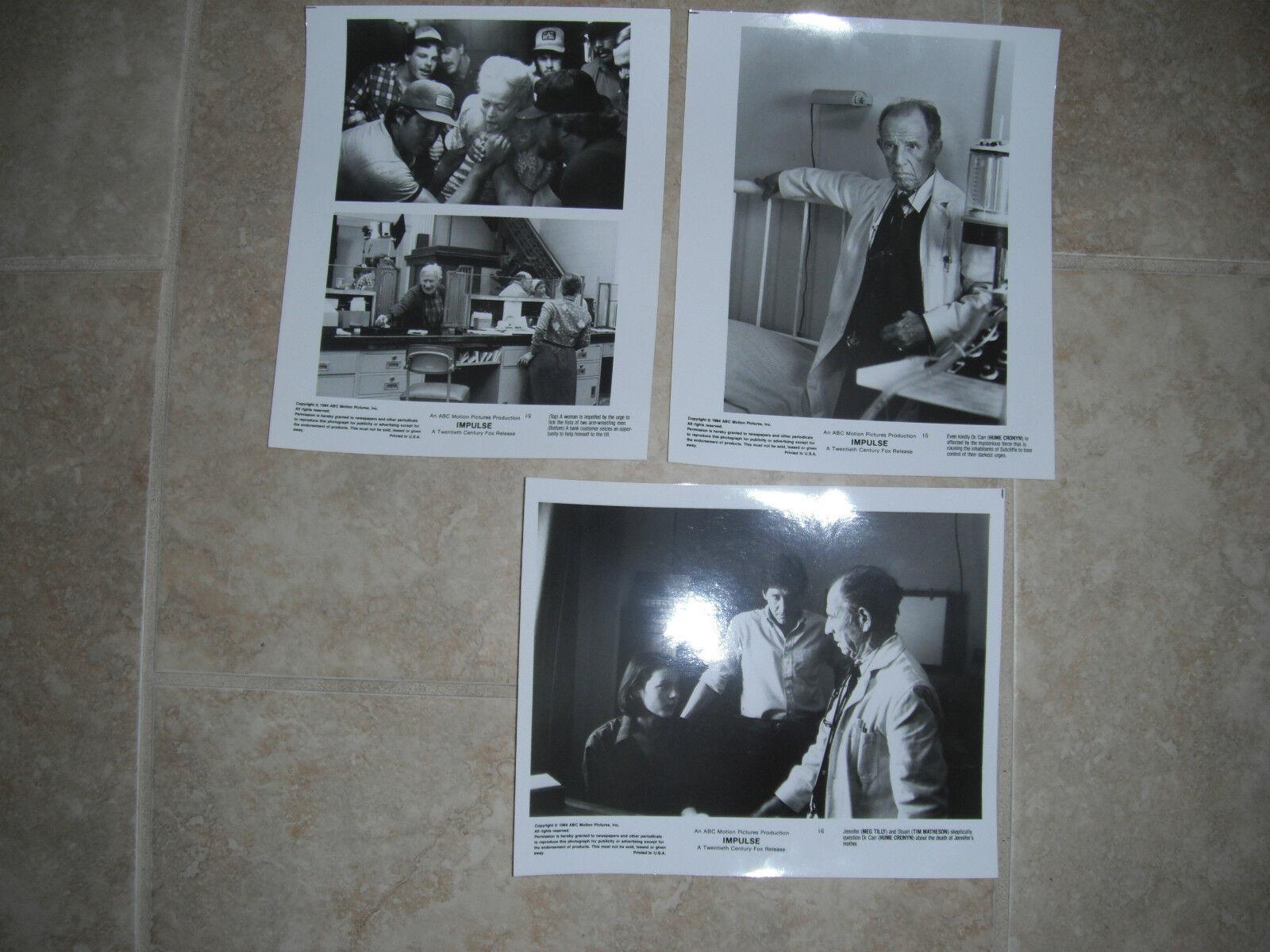 Lot of 3 Impulse Meg Tilly Matheson B&W 8x10 Promo Photo Poster painting Original Lobby 1984