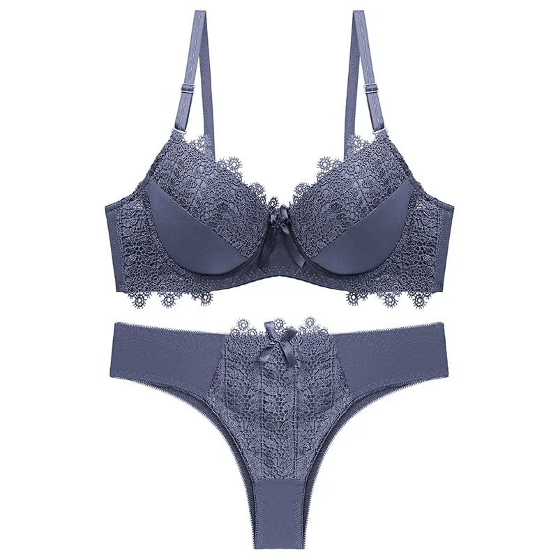 Lenceria Push Up Bra and Panty Set Underwire Plus Size Lingere Underwear Women Set Ensemble Lingerie Femme Hot Women's Intimates