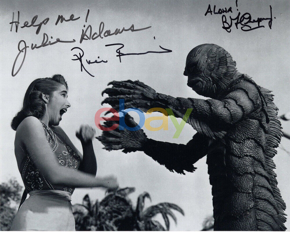 JULIE ADAMS+BEN CHAPMAN+BROWNI<wbr/>NG HAND SIGNED 8x10 Photo Poster painting BLACK LAGOON reprint