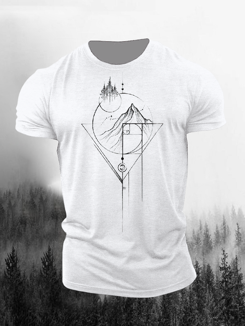 Men's White Fibonacci Short-Sleeved Shirt