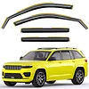 Deejecsun in-Channel Window Rain Guards Fit for Jeep Grand Cherokee 2-Row 2022 2023 2024 2025 (Not for L,Not for 3-Row) Extra Durable Window Deflectors Vent Shades Visors Visors Rain Guards -4 pcs