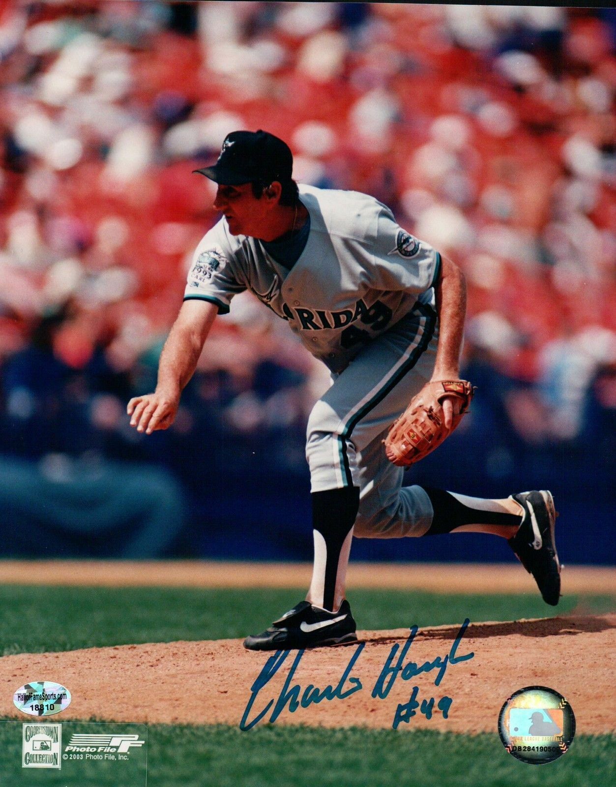 Charlie Hough Signed 8X10 Photo Poster painting Autograph Florida Marlins Auto w/COA Blue Ink