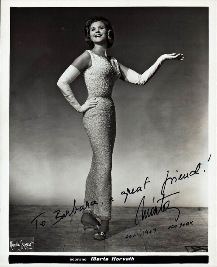 Soprano MARTA HORVATH Signed Photo Poster painting