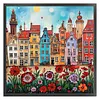 Colorful Houses-14CT Stamped Cross Stitch 40*40cm/15.75*15.75in tapestrymarket