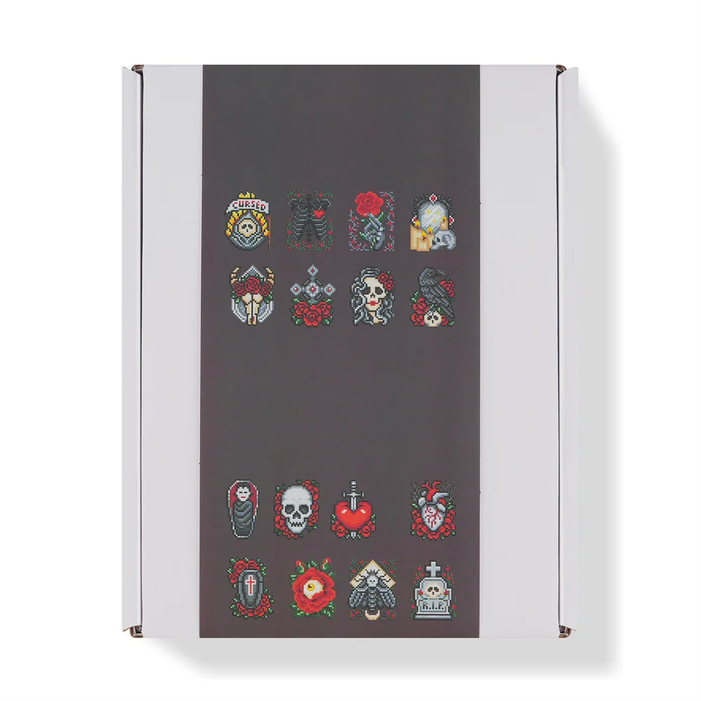 16pcs Demon DIY Mini Partial Round Diamond Painting Set Desktop Decor No Frame(12*17cm)