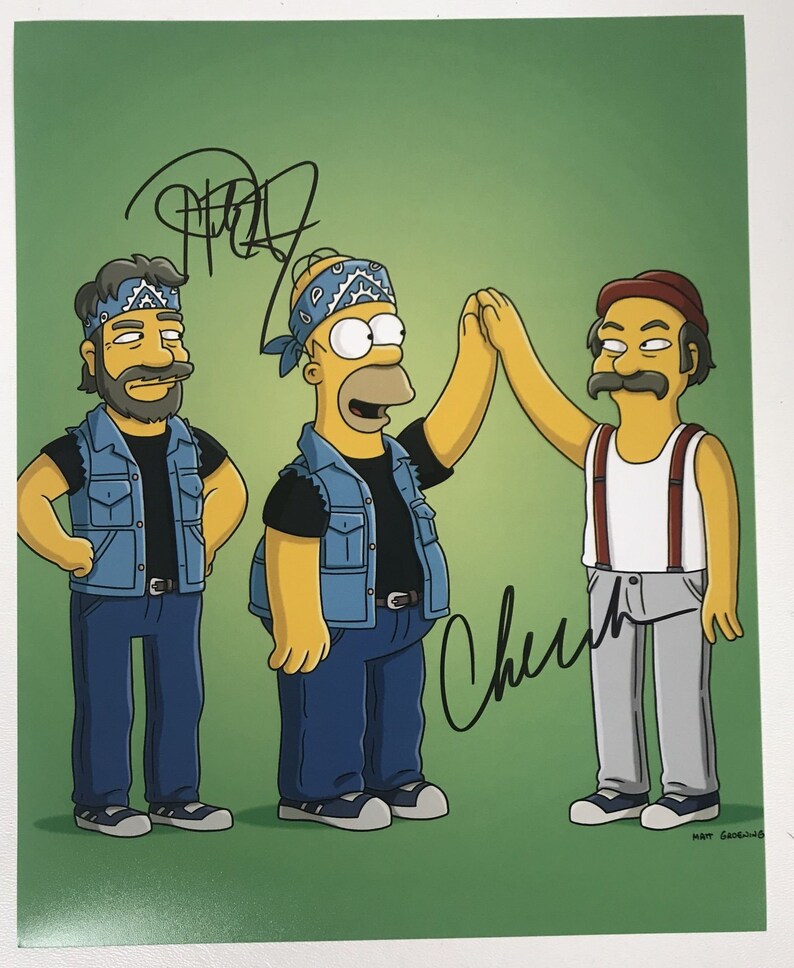 Cheech Marin & Tommy Chong Signed Autographed The Simpsons
