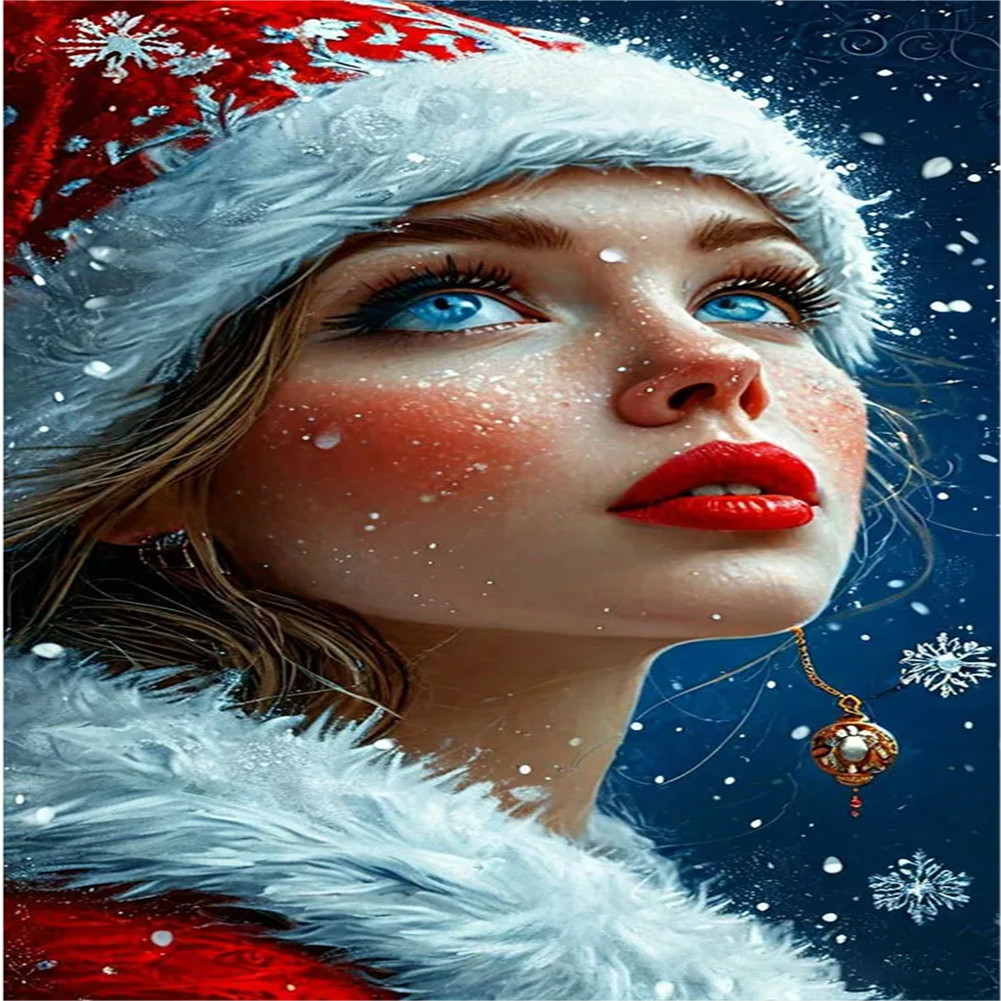 Winter Girl Full 14CT Pre-stamped Canvas(40*70cm) Cross Stitch