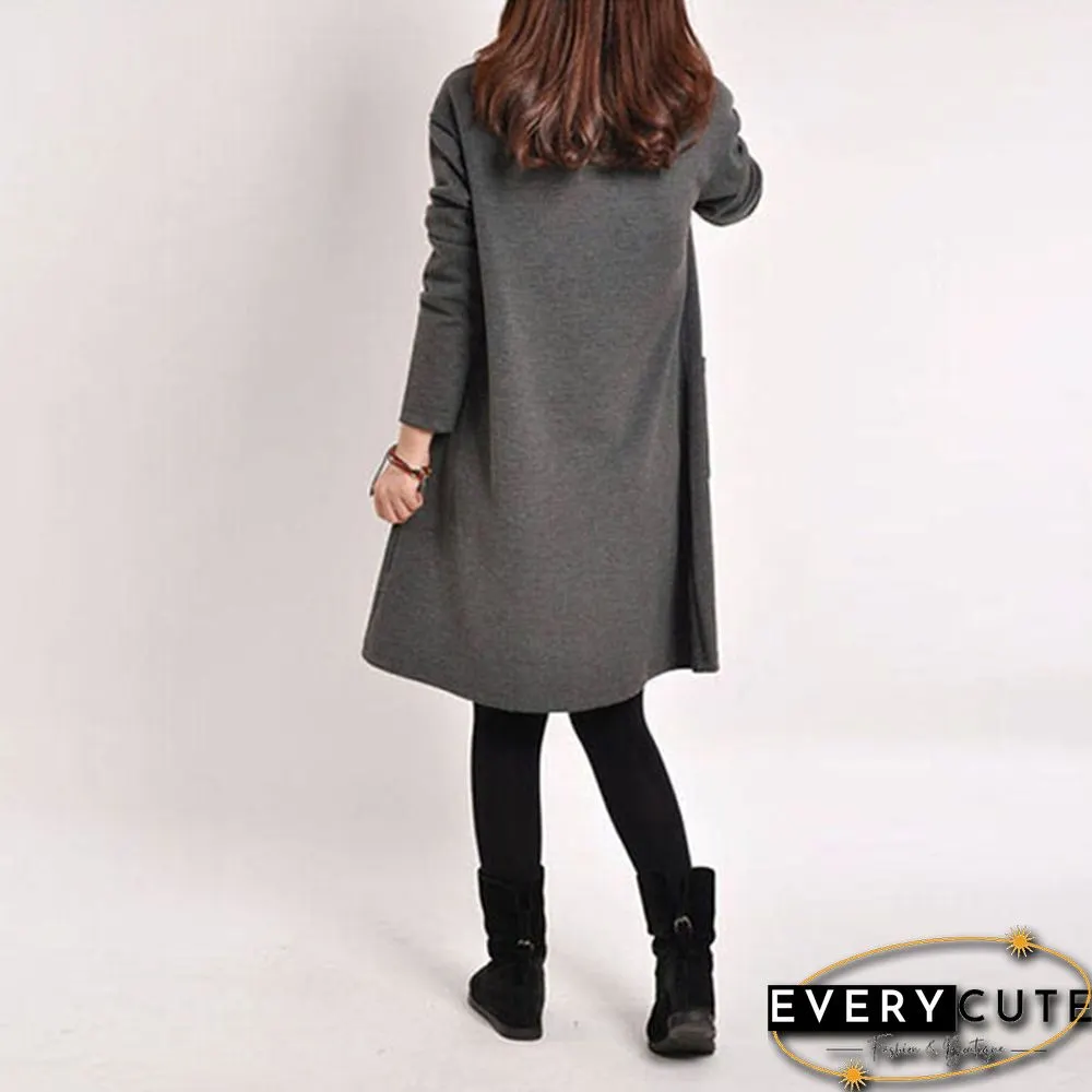 New Fashions Womens Loose Long Sleeve Top Blouse T-Shirt Tunic Mini Maxi Dress Kaftan