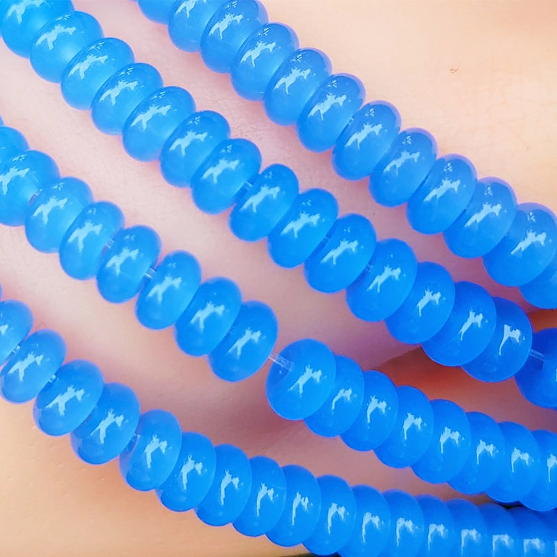 1 String 5*8mm Glass Glass Geometric Solid Color Beaded