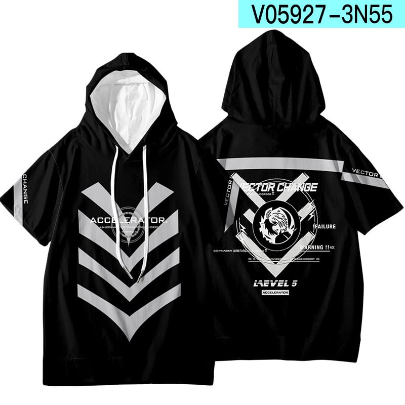 Anime short-sleeved T-shirt two-dimensional hooded top