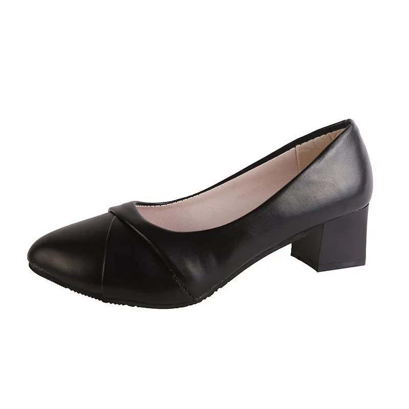Breakj Breakj Heel Single Shoes Women 2025 New Spring And Summer Small Fragrant Wind Soft Leather Soft Sole Commuting Women's Shoes Square Head Gentle Mary Jane Shoes