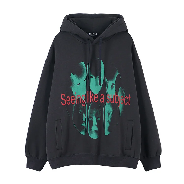 Fluorescent Green Street Fleece Hooded Sweatshirt Loose Jacket Hoodie at Hiphopee