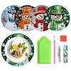 4 Stück Schneemann Diamant Kunst Untersetzer Sets für Home Party und Urlaub Dekorationen