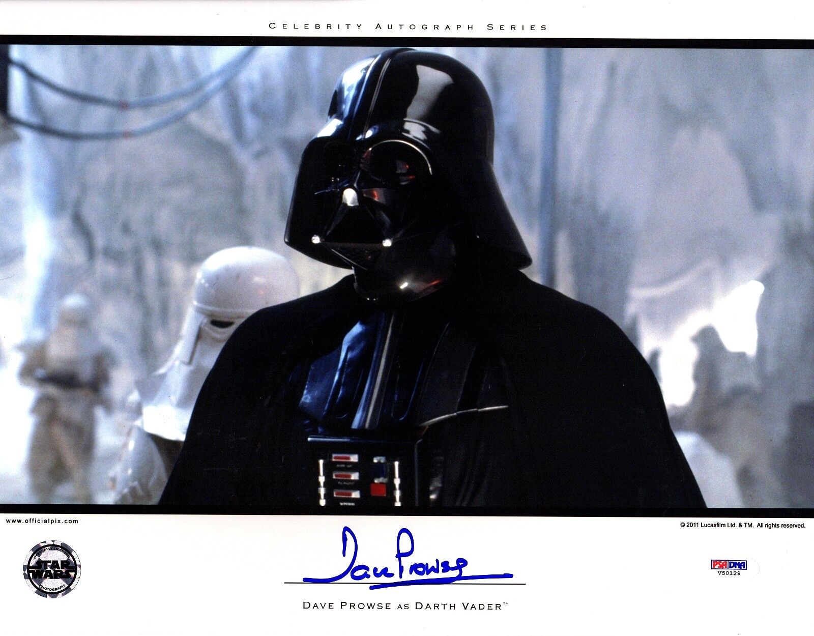 DAVE PROWSE Signed Darth Vader STAR WARS 11x14 Official Pix Photo Poster painting PSA/DNA V50129