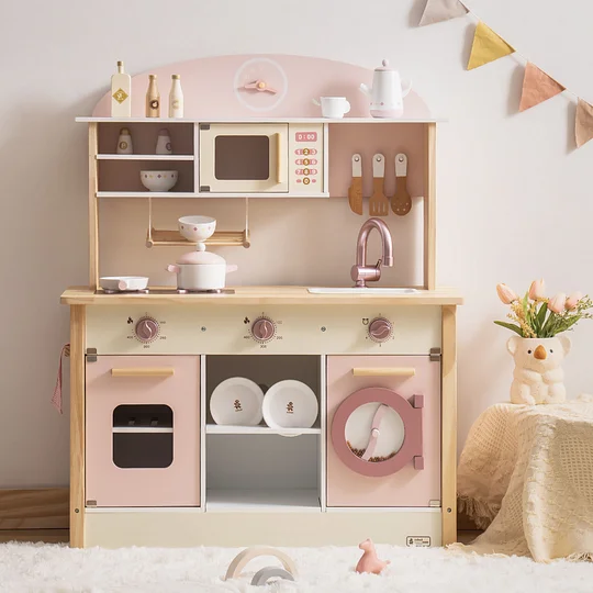 Robud Wooden Play Kitchen with Realistic Accessories | Robotime Online