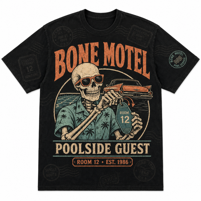 Surf Bone Motel Guest Cotton T-Shirt