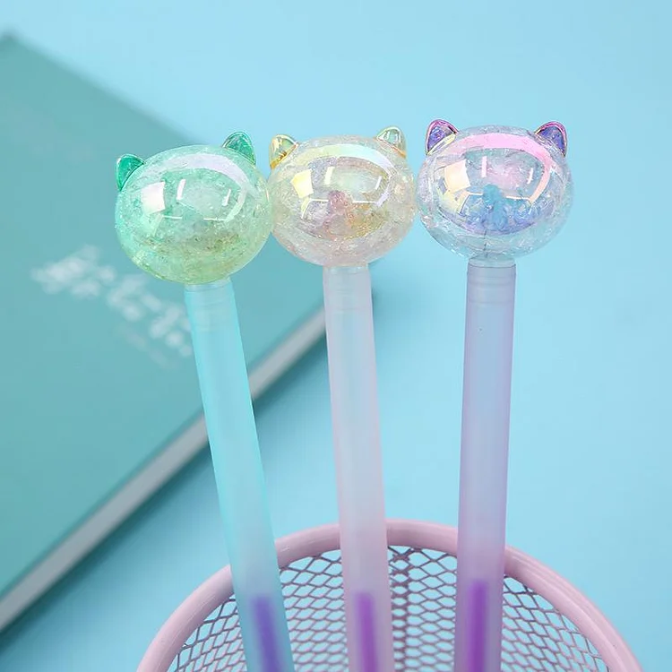 Crystal Cat Gel Pen-3pcs